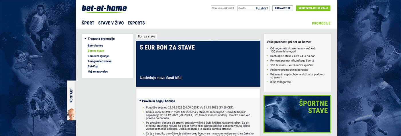 Bet-at-home bonus 5 EUR