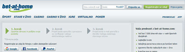 Bet-at-home registracija